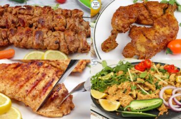 4 Healthy Unique Make & Freeze Chicken Recipes , Turkish Chicken Kebab, Steam, Grilled, Tawa Chicken