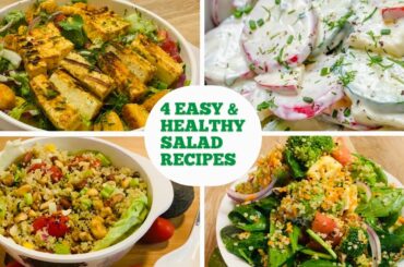 4 Easy & Healthy Salad Recipes | Protein Salad | Power Packed Salad | Mexican Salad | Quinoa salad