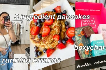 VLOG: Healthy Pancake Recipe, Running Errands, Working Out, Feb Boxycharm, Packing Orders, Etc