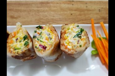 Healthy Bread Roll |Curd Staffed Bread Roll |Healthy Snacks | Kid's favorite  Snacks| Healthy Snacks