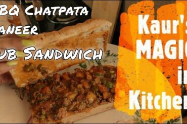 BBQ Chatpata Paneer Sub Sandwich | Paneer Sandwich recipe homemade | Subway style sandwich at home