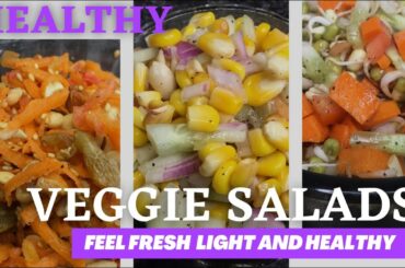 Healthy & easy salad recipes | Indian salads for weight loss |  3 Different veggie salad recipes