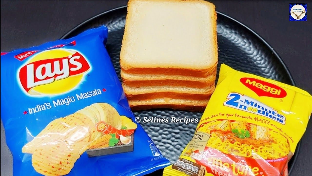 Lays, Bread & Maggi | 5 Minutes Recipe | Quick Evening Snacks Recipe | Cheese Burst Bread sandwich| Lays, Bread & Maggi | 5 Minutes Recipe | Quick Evening Snacks Recipe | Cheese Burst Bread sandwich|