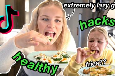 TESTING *healthy* TIKTOK SNACK RECIPES *spoiler i didn't start a fire this time*