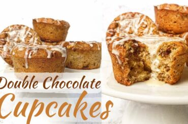 Homemade Double Chocolate  Banana Cupcakes Healthy / Easy Recipe / Low-Calorie