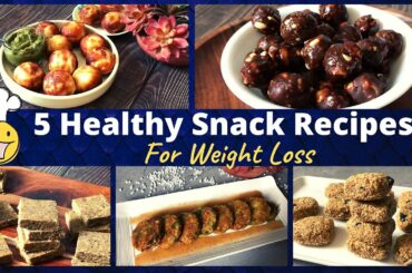 5 Healthy Snack Recipes | Ready to Eat | Homemade High Protein Bars & Namkeen snack | Weight Loss