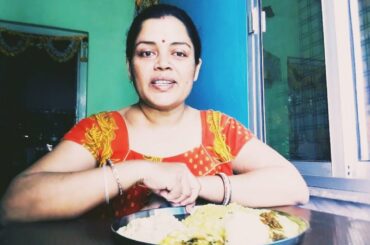 Enjoying my eating show!!My healthy and tasty lunch!! Bengali lunch thali!! Today's my lunch time!!