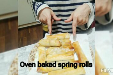 Oven baked #springroll, crunchy and healthy . Low calories snack idea .