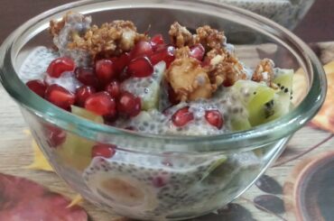 FRUIT PUNCH. CHIA SALAD. CHIA FRUIT N NUTS SALAD RECIPE. HEALTHY BREAKFAST RECIPE. PCOD RECIPE.