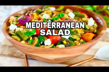 EASY MEDITERRANEAN SALAD RECIPE | Healthy Grilled Vegetable and Chickpea Salad