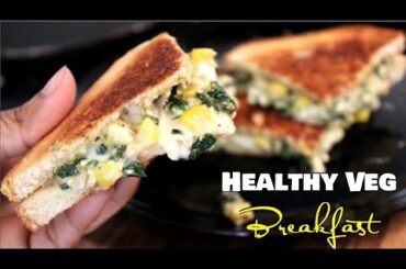 Healthy Breakfast Recipes / corn Spinach Sandwich / Cheese Snacks Recipe / iftar Recipe