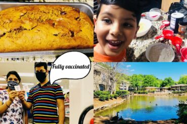 Fully vaccinated for COVID-19 ! Healthy Banana Bread Recipe | Toddler baking | Indian NRI Vlogger