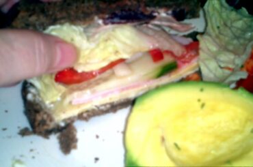 Healthy Meals Cheese and Ham salad sandwich on dark rye