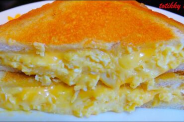 Breakfast Soft Scrambled Eggs Grilled Cheese Sandwich Recipe