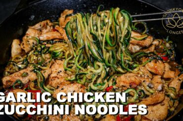Garlic Chicken Zucchini Noodles | How to Cook & Avoid Watery Zucchini Noodles