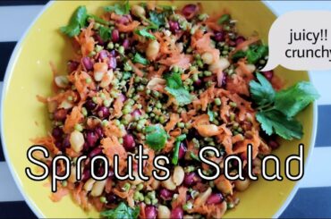 sprouts salad | green gram sprouts salad | healthy snack recipe |