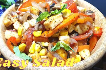 Easy Salad Recipe At Home | Salad Recipe For Dinner /Lunch /Breakfast | Paneer Mushroom Salad Recipe