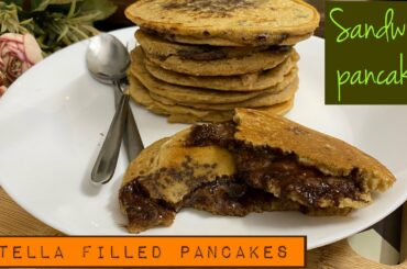 Sandwich pancake | Nutella filled pancakes | breakfast recipe | healthy cooking with sakshi