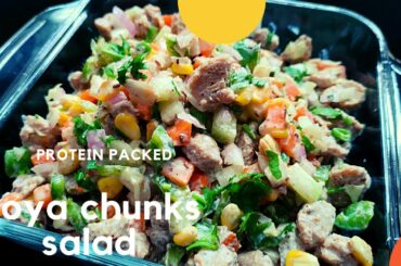 soya chunks salad recipe | protein packed salad | easy tasty healthy salad | letsfoody