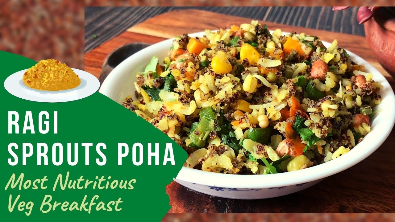 Ragi Sprouts Poha Recipe | Finger Millet / Nachini Poha | Healthy Easy Veg Breakfast For Weight Loss Ragi Sprouts Poha Recipe | Finger Millet / Nachini Poha | Healthy Easy Veg Breakfast For Weight Loss