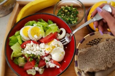 Healthy quick protein salad recipe and Garden tour/Samrawit Asfaw Samra Cooks