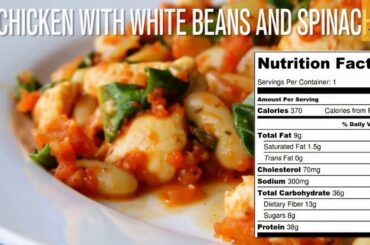 chicken with white beans and spinach, healthy and loss weight lunch