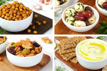 4 Healthy Mediterranean Snack Recipes | Quick + Easy + Delicious Snacks!