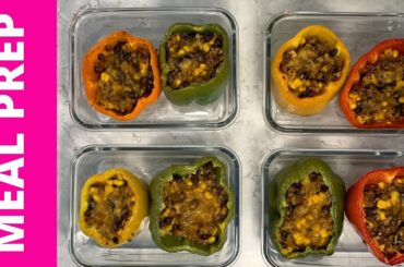 LUNCH MEAL PREP - Healthy and easy stuffed peppers with quinoa