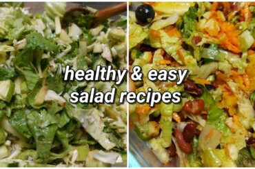 healthy salad recipes (green salad & red kidney beans salad)