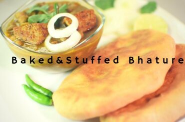 Baked & Stuffed Bhature | Zero oil Recipe | Healthy Punjabi delight | Chole Bhature |