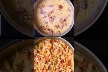 Easy dinner recipe, creamy shirmp, creamy pasta, healthy food, good food