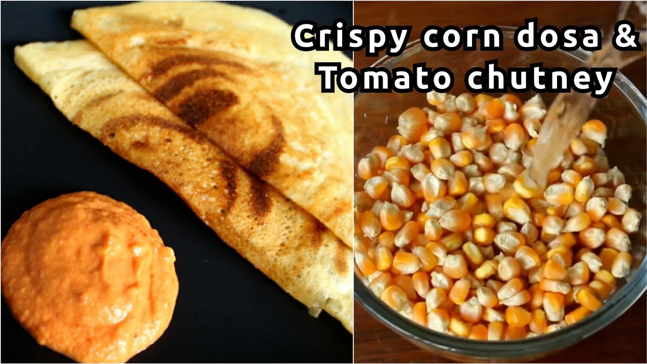 Crispy corn dosa | Spicy tomato chutney | Healthy breakfast recipe | Breakfast recipe | Chutney Crispy corn dosa | Spicy tomato chutney | Healthy breakfast recipe | Breakfast recipe | Chutney