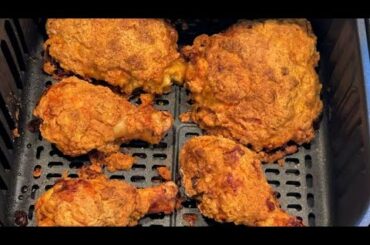 AIR FRYER POPEYES CRISPY FRIED CHICKEN | Step by Step Easy Healthy Spicy Fried chicken
