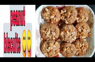 peanut biscuits/evening snack/healthy snack/3ingredients easy making/without egg