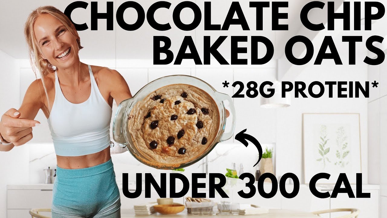 Protein Chocolate Chip Baked Oats *tastes like cake* Low Calories w.Morning Ritual Tip Protein Chocolate Chip Baked Oats *tastes like cake* Low Calories w.Morning Ritual Tip