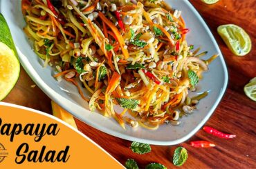 Healthy Salad Recipe | Papaya Salad - Thai Style | Easy recipe for Weight loss and Detox