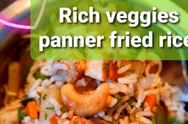 Rich vegetables panner fried rice recipe for a healthy meal or brunch - easy cooking concepts