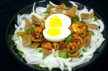 Tasty and healthy Garlic prawns salad | seafood salad malayalam| Shrimp salad recipe| chemmeen salad