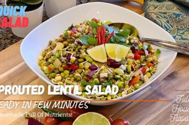 Sprouted Lentil Salad Recipe | How to Make Lentil Salad at home | High Protein Vegan Recipe