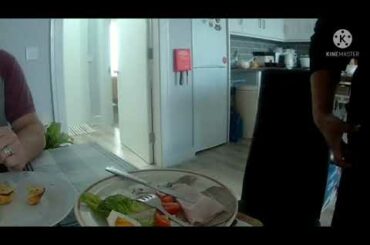 Healthy food for my dinner / salad/with garlic bread