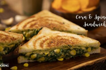 Corn & Spinach Sandwich | Sandwich Recipes | Evening Snack
