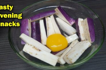 Tasty Snacks Recipe || Crispy Eggplant French Fries Recipe | 10 minutes snacks recipe | Nasta recipe