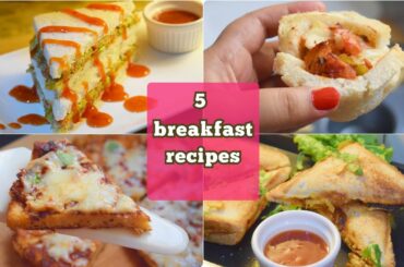 5 Quick  Breakfast Recipes | Healthy less Ingredients Morning Breakfast Recipes By Vlogscooking