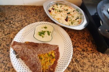 Curd Semiya & Ragi Masala Dosa .. Dinner Recipes....Easy and Healthy...