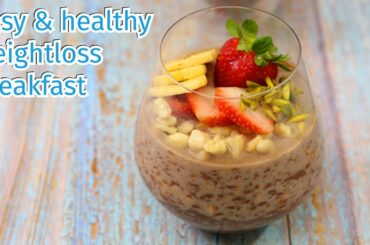 overnight oats for weight loss / healthy breakfast recipes / cocoa powder overnight oats