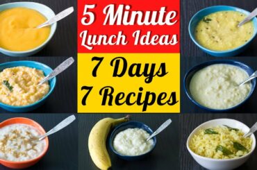 EASY 5 Minute Lunch Recipes | 7 Baby Lunch Ideas for 7 Days | Healthy Baby Food for 7M+ to 3Yrs