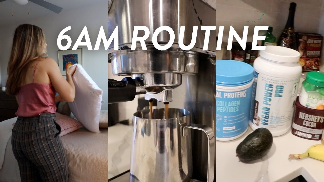 6AM MORNING ROUTINE / productive morning, workout, healthy recipes, makeup and hair routine, etc. 6AM MORNING ROUTINE / productive morning, workout, healthy recipes, makeup and hair routine, etc.