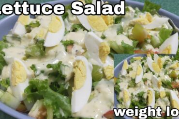Lettuce Salad Recipes|how to make easy and healthy salad weight loss salad  #howto #lettucesalad
