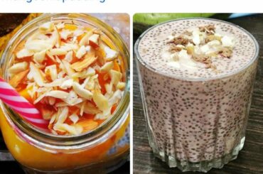 BANANA CHIA SMOOTHIE/ MANGO CHIA PUDDING/ WEIGHT LOSS RECIPE/ 2 HEALTHY CHIA SEED RECIPE