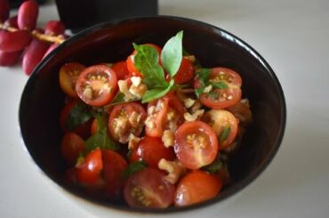 CHERRY TOMATO WALNUT SALAD || TOMATO WALNUT SALAD || EASY SALAD RECIPES || BASIL TOMATO SALAD